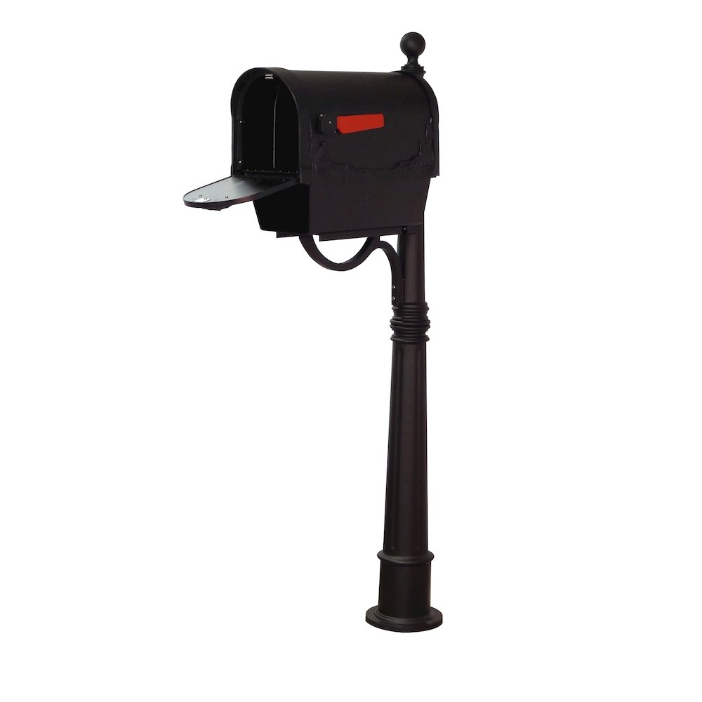 Floral Curbside Mailbox with Newspaper Tube and Ashland Mailbox Post - Special Lite Products