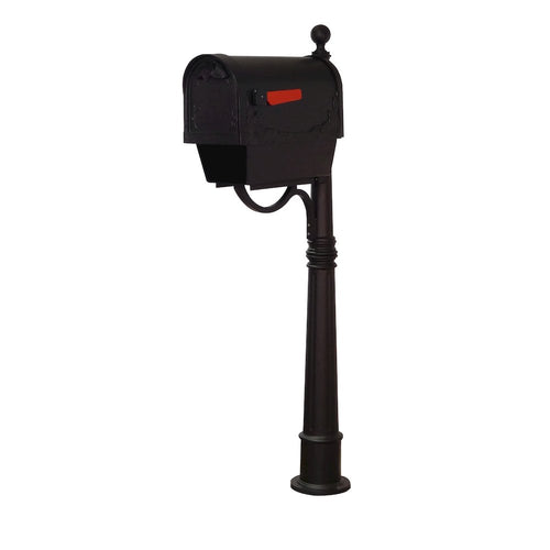 Floral Curbside Mailbox with Newspaper Tube and Ashland Mailbox Post - Special Lite Products
