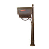 Floral Curbside Mailbox with Newspaper Tube and Ashland Mailbox Post - Special Lite Products