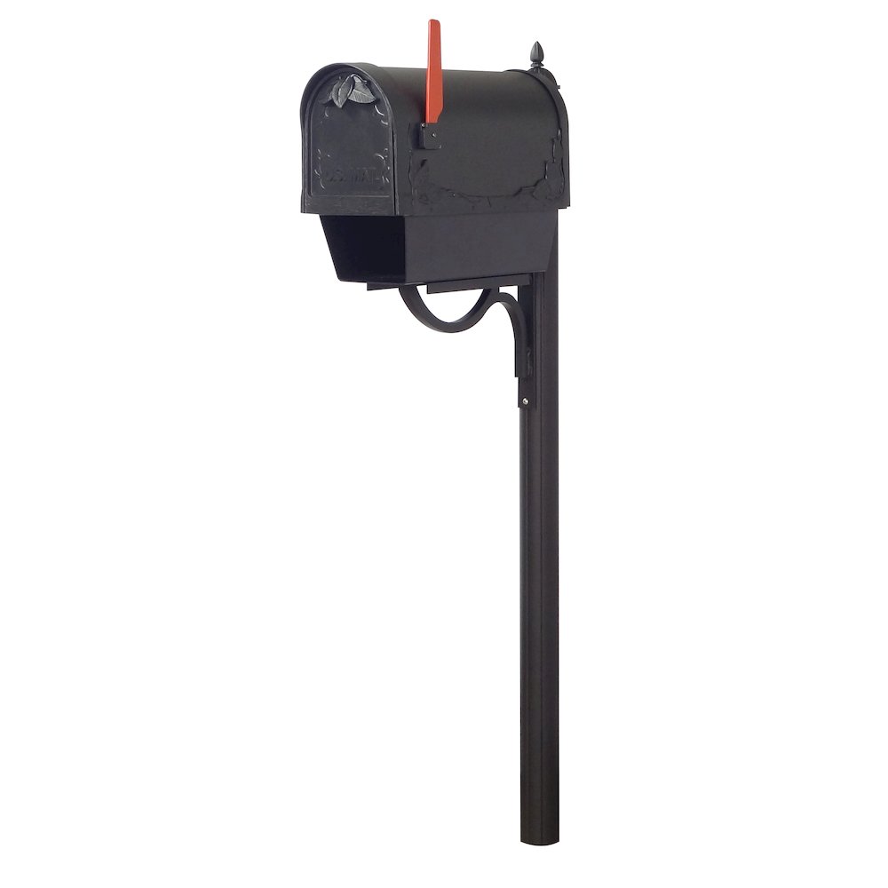 Floral Curbside Mailbox with Newspaper Tube and Richland Mailbox Post - Special Lite Products