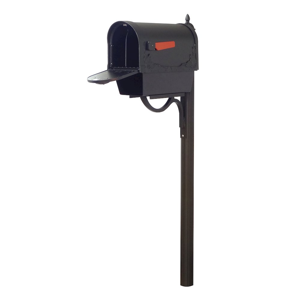 Floral Curbside Mailbox with Newspaper Tube and Richland Mailbox Post - Special Lite Products