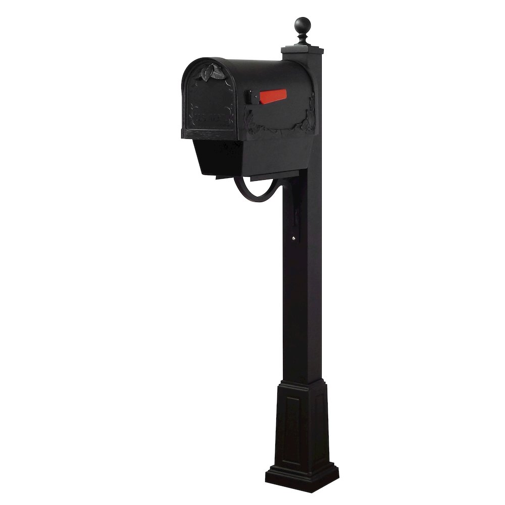 Floral Curbside Mailbox with Newspaper Tube and Springfield Mailbox with Base - Special Lite Products