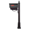 Floral Curbside Mailbox with Newspaper Tube and Springfield Mailbox with Base - Special Lite Products