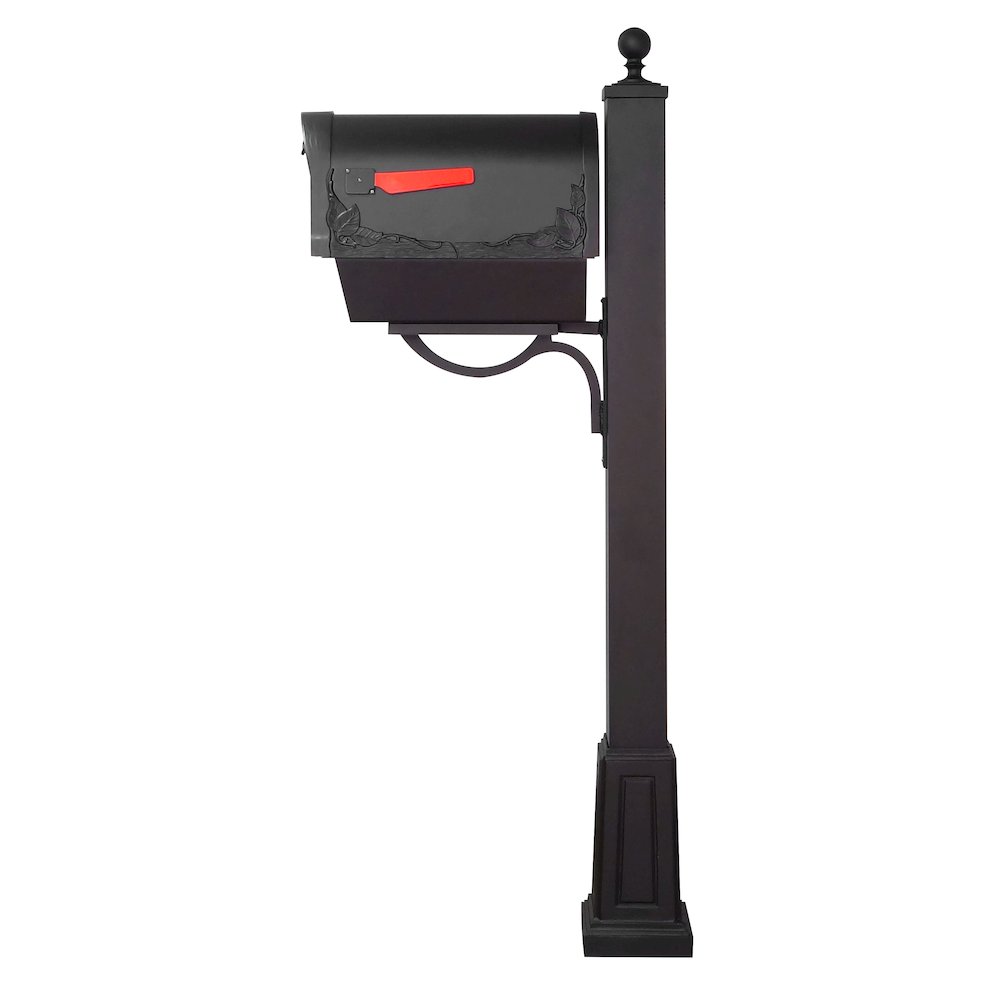 Floral Curbside Mailbox with Newspaper Tube and Springfield Mailbox with Base - Special Lite Products
