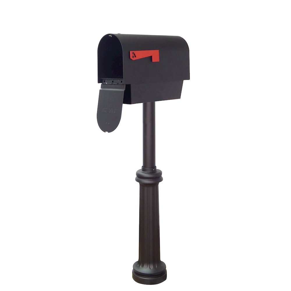 Titan Aluminum Curbside Mailbox with Newspaper Tube and Bradford Mailbox Post - Special Lite Products