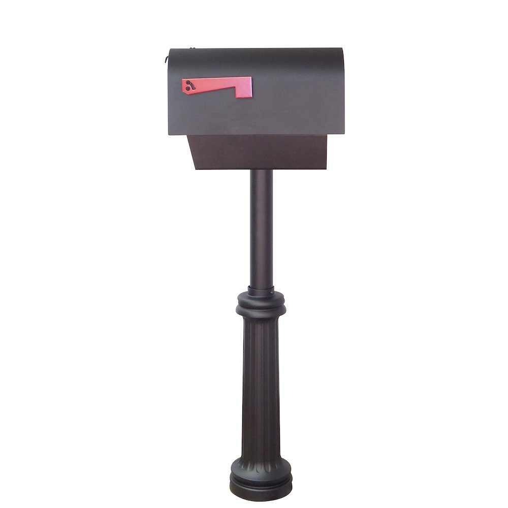 Titan Aluminum Curbside Mailbox with Newspaper Tube and Bradford Mailbox Post - Special Lite Products