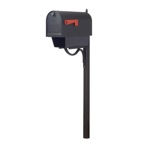 Titan Aluminum Curbside Mailbox with Paper Tube and Richland Mailbox Post - Special Lite Products