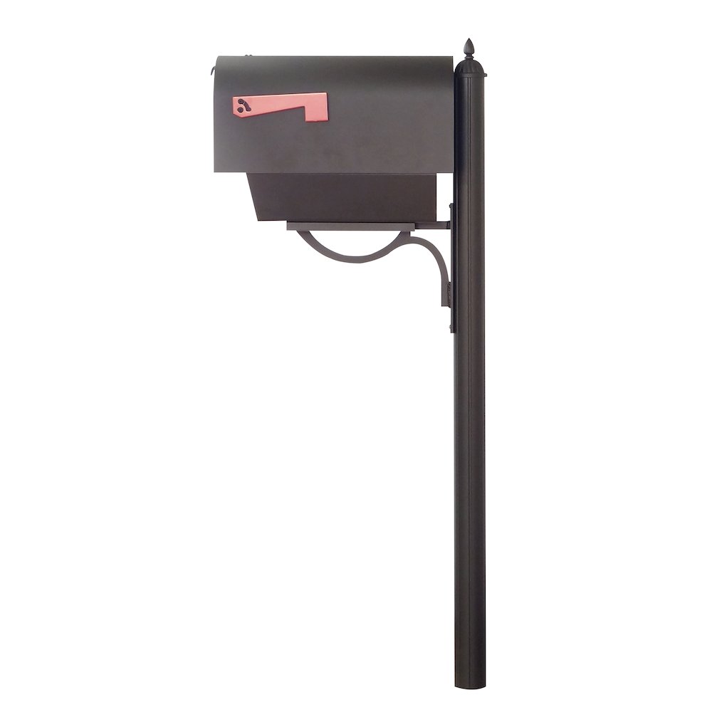 Titan Aluminum Curbside Mailbox with Paper Tube and Richland Mailbox Post - Special Lite Products