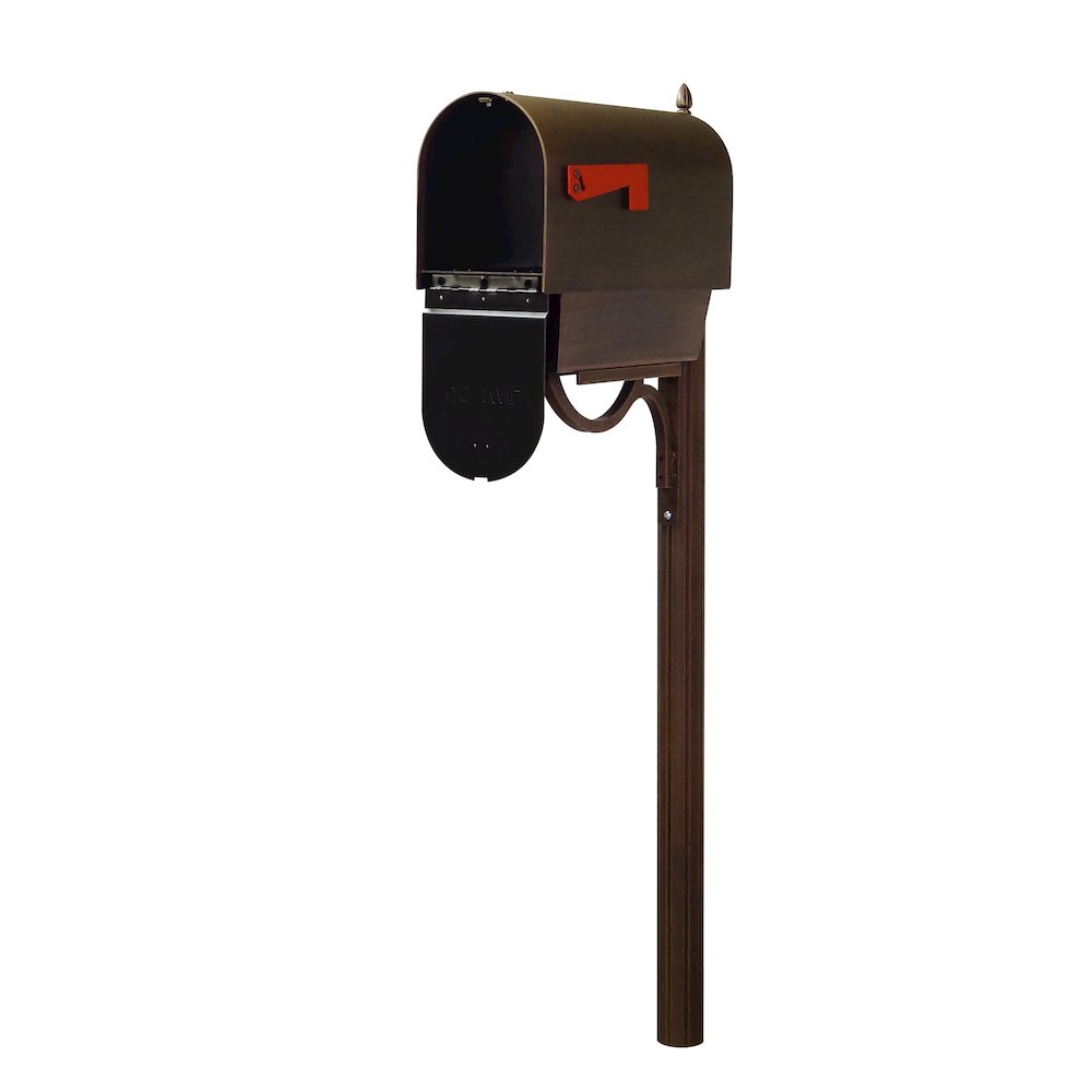 Titan Aluminum Curbside Mailbox with Paper Tube and Richland Mailbox Post - Special Lite Products