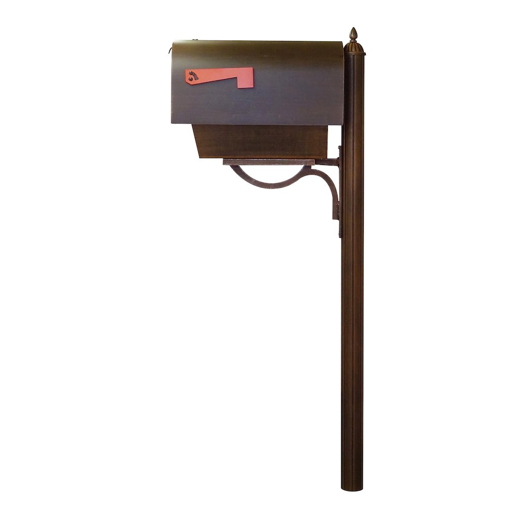 Titan Aluminum Curbside Mailbox with Paper Tube and Richland Mailbox Post - Special Lite Products