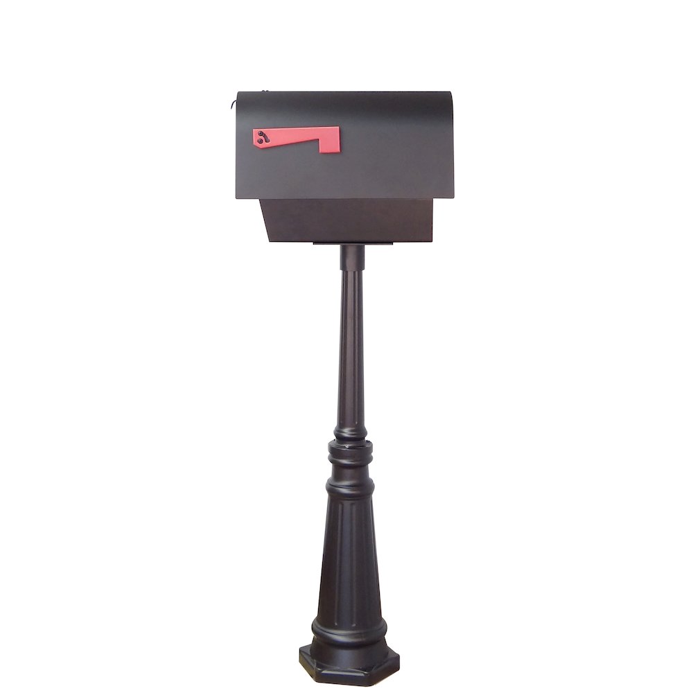 Titan Steel Curbside Mailbox with Newspaper Tube and Tacoma Mailbox Post - Special Lite Products