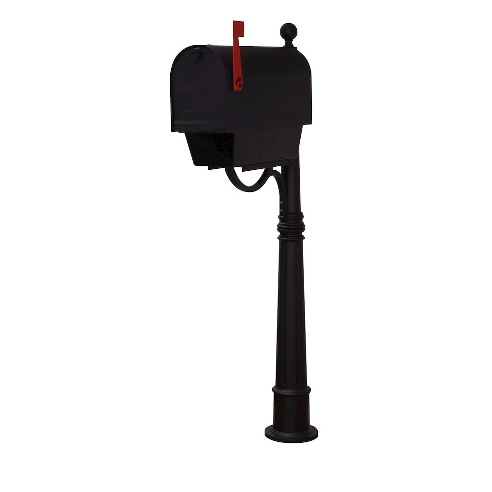 Titan Steel Curbside Mailbox with Newspaper Tube and Ashland Mailbox Post - Special Lite Products