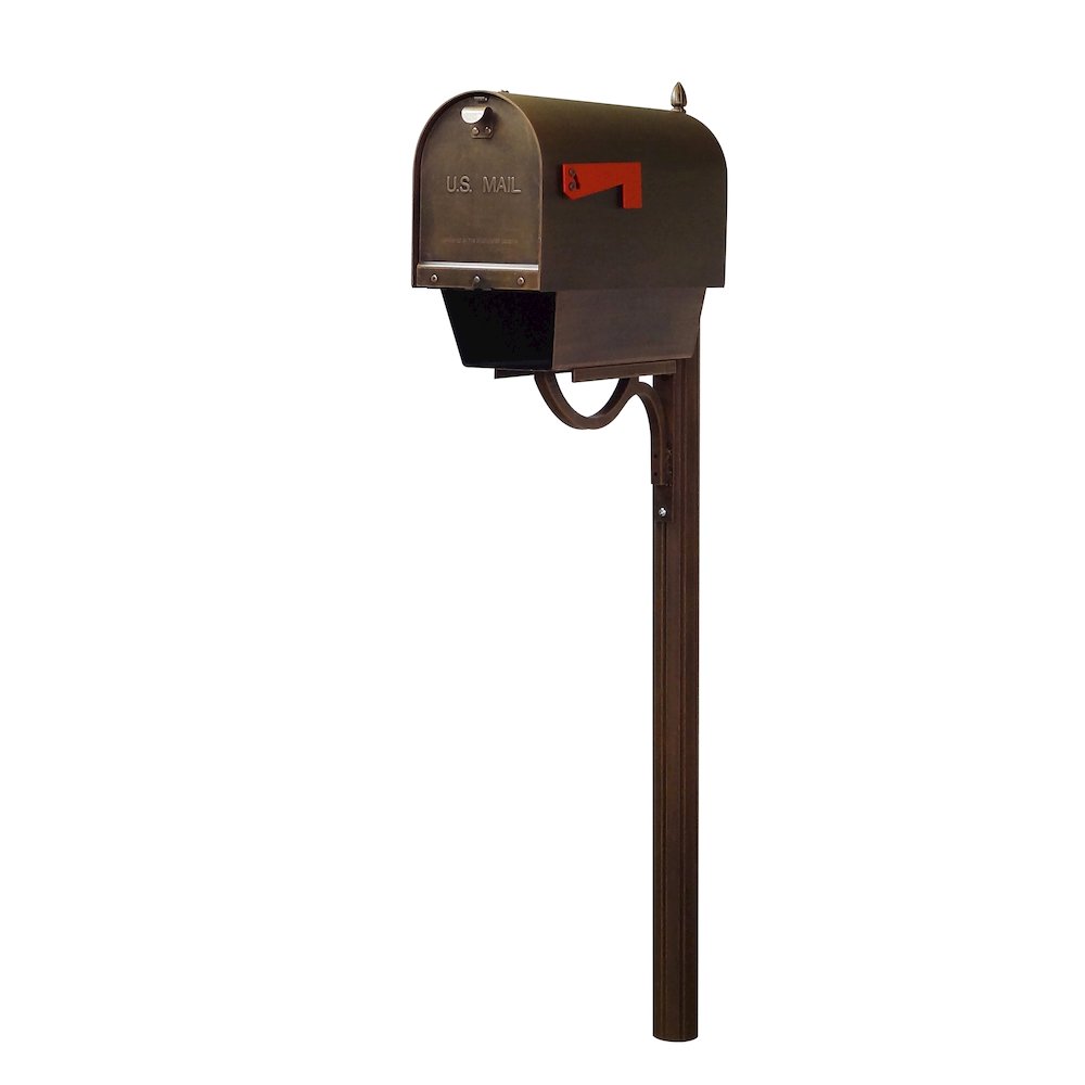 Titan Steel Curbside Mailbox with Paper Tube and Richland Mailbox Post - Special Lite Products