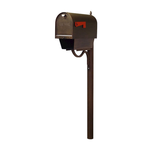 Titan Steel Curbside Mailbox with Paper Tube and Richland Mailbox Post - Special Lite Products
