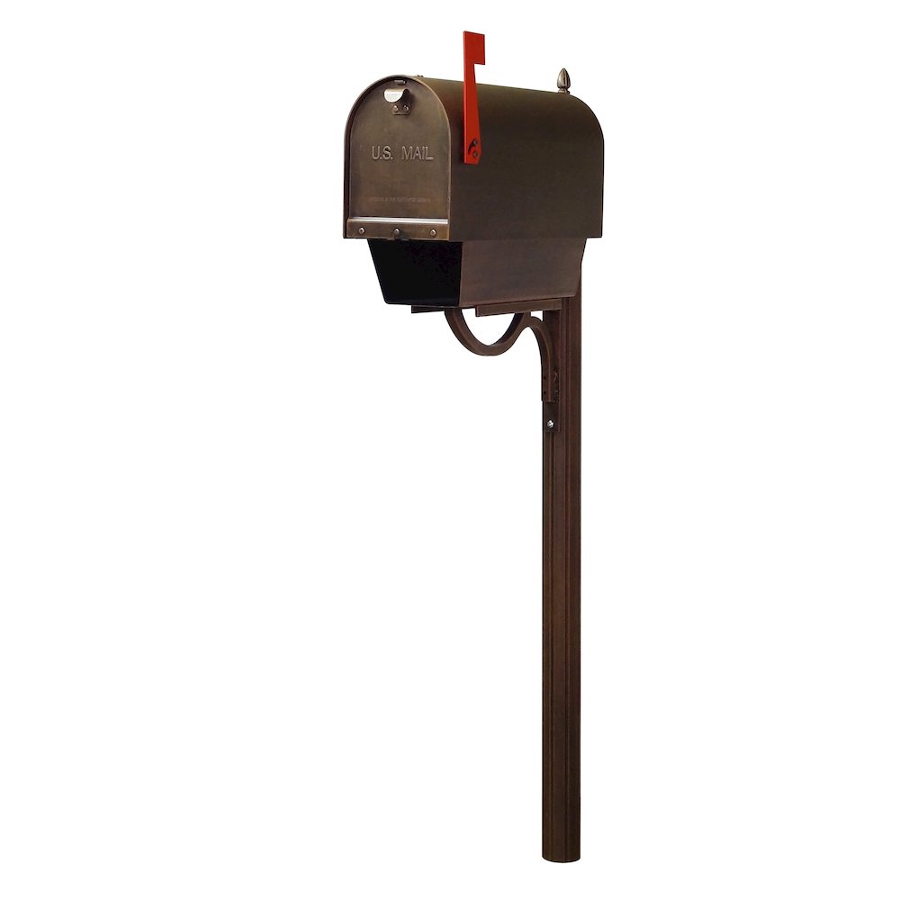 Titan Steel Curbside Mailbox with Paper Tube and Richland Mailbox Post - Special Lite Products