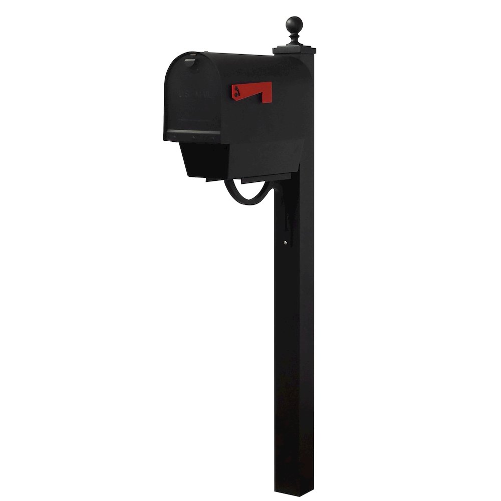 Titan Steel Curbside Mailbox with Newspaper Tube and Springfield Mailbox Post - Special Lite Products