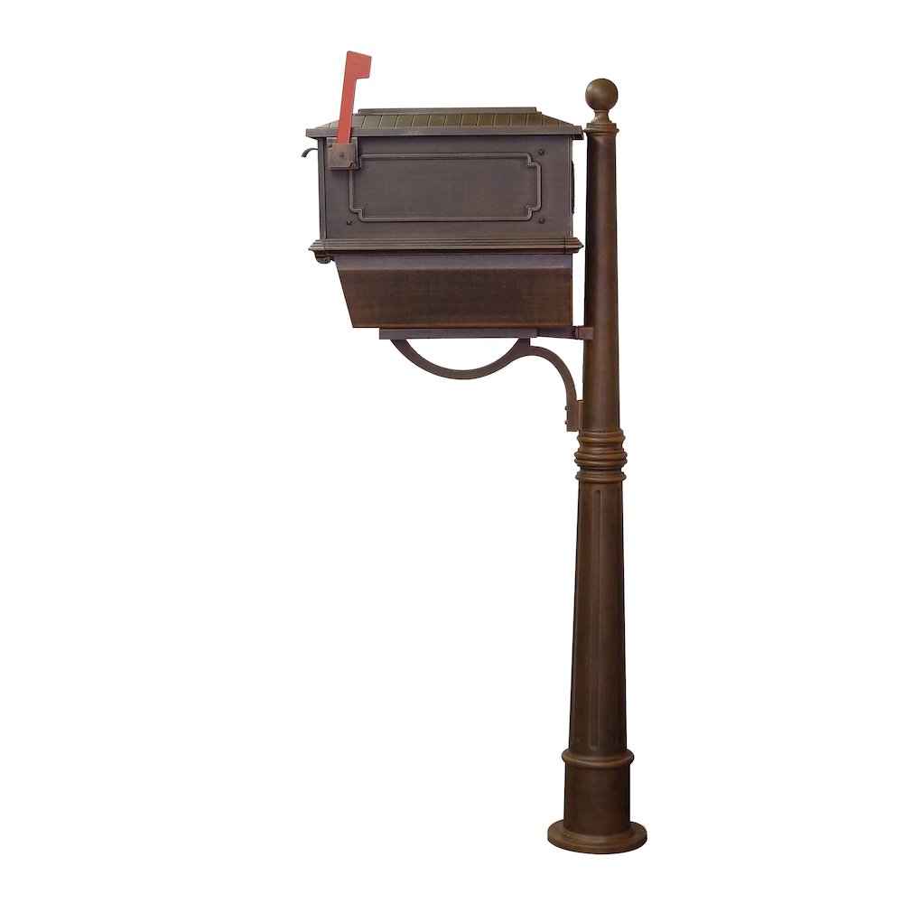 Kingston Curbside Mailbox with Newspaper Tube and Ashland Mailbox Post - Special Lite Products