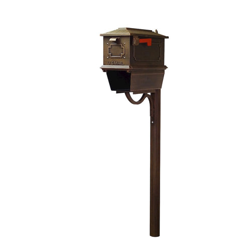 Kingston Curbside Mailbox with Newspaper Tube and Richland Mailbox Post - Special Lite Products