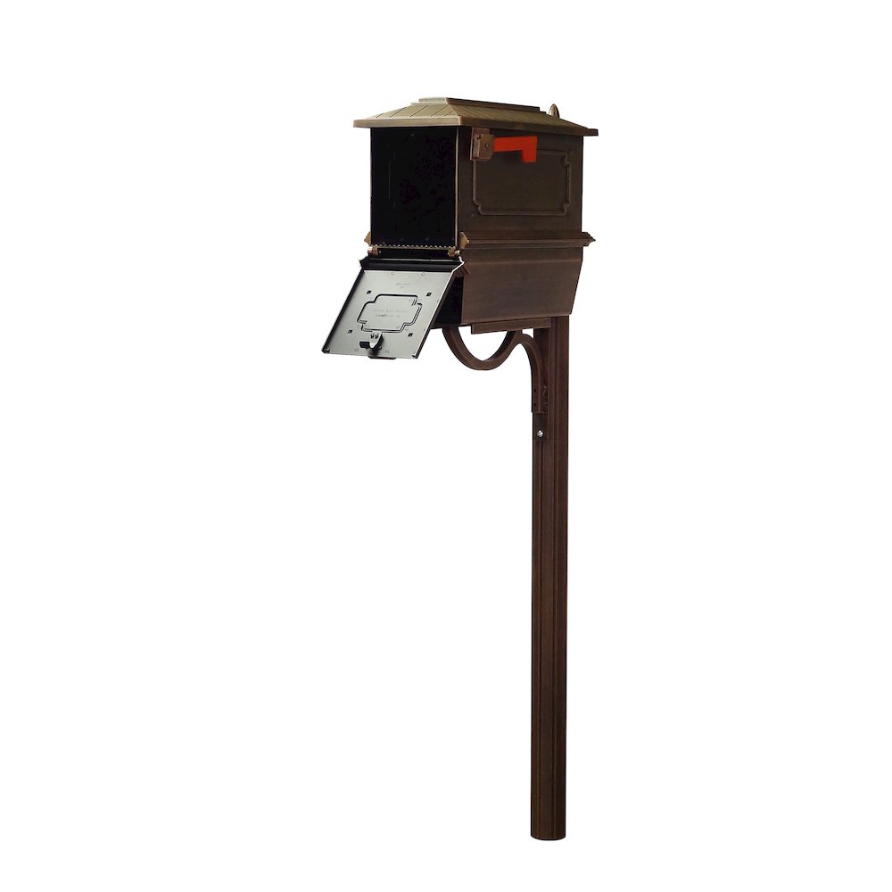 Kingston Curbside Mailbox with Newspaper Tube and Richland Mailbox Post - Special Lite Products