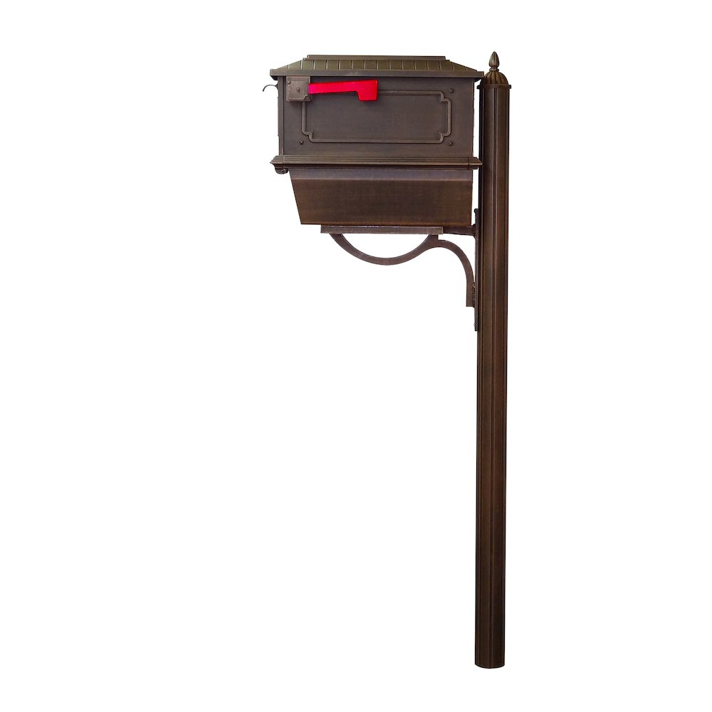 Kingston Curbside Mailbox with Newspaper Tube and Richland Mailbox Post - Special Lite Products