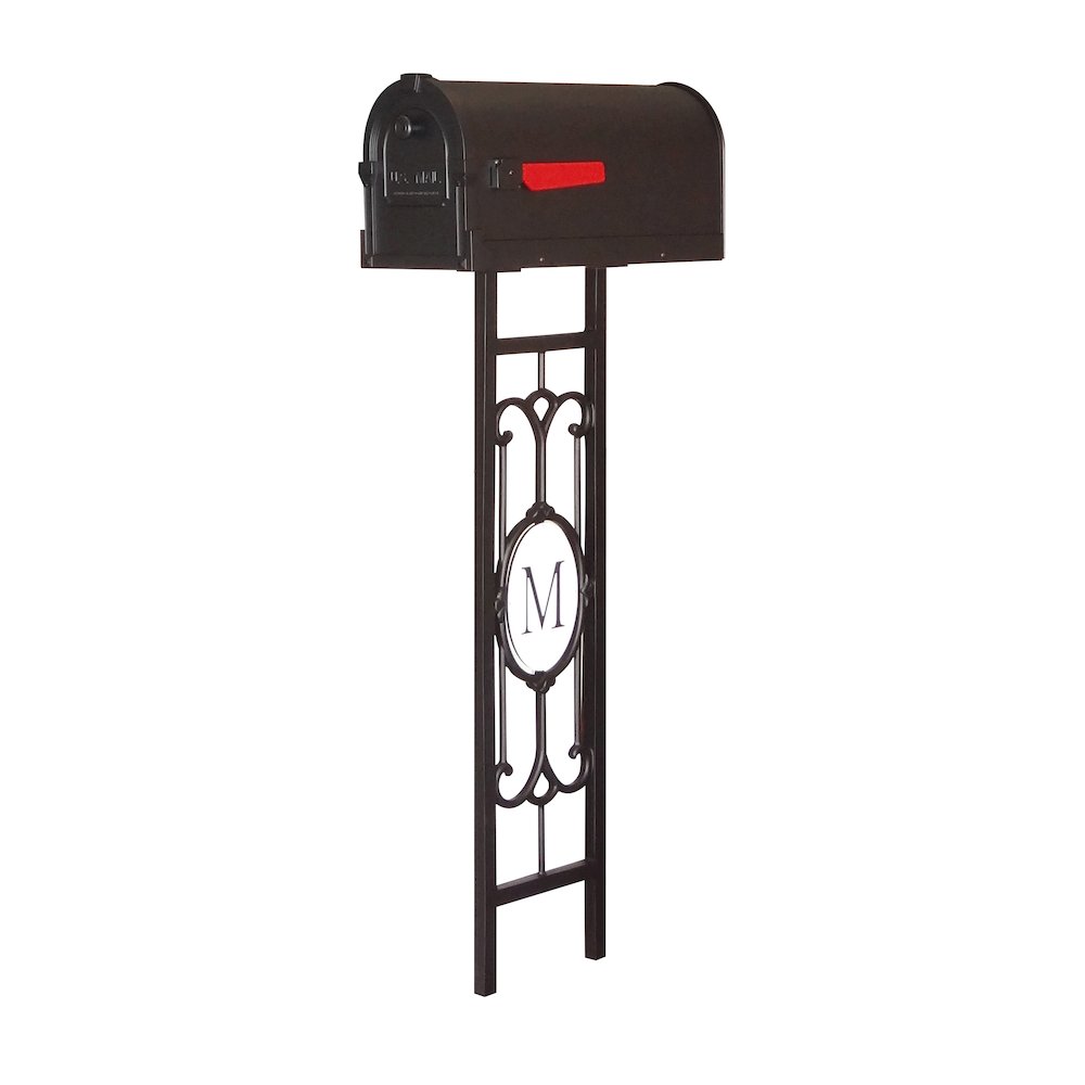 Savannah Curbside Mailbox with Monogram Mailbox Post - Special Lite Products