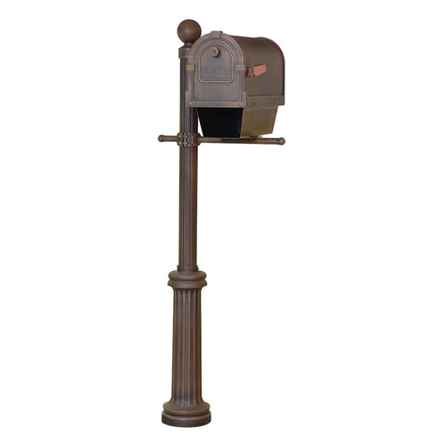 Savannah Curbside Mailbox with Newspaper Tube and Fresno Mailbox Post - Special Lite Products