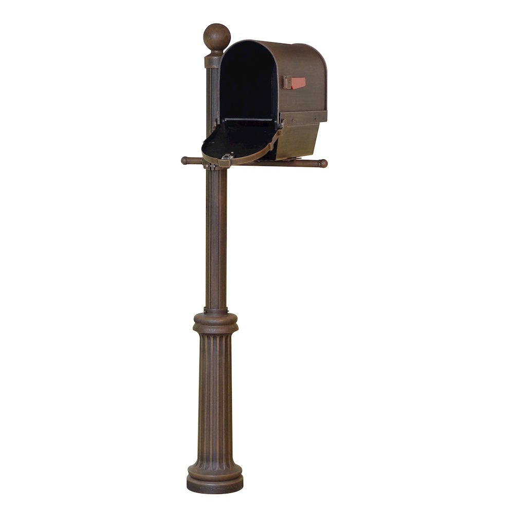 Savannah Curbside Mailbox with Newspaper Tube and Fresno Mailbox Post - Special Lite Products