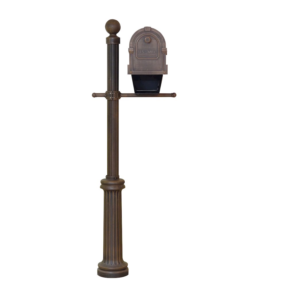 Savannah Curbside Mailbox with Newspaper Tube and Fresno Mailbox Post - Special Lite Products