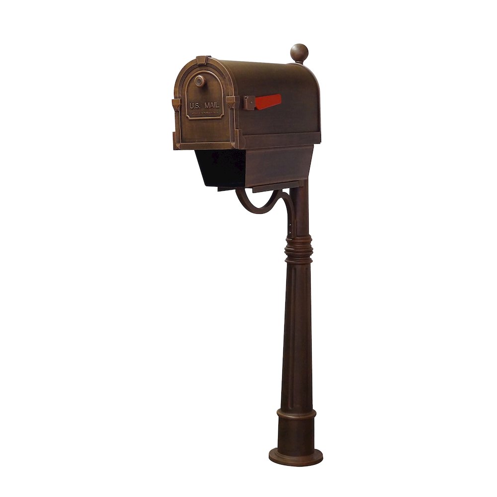 Savannah Curbside Mailbox with Newspaper Tube and Ashland Mailbox Post - Special Lite Products
