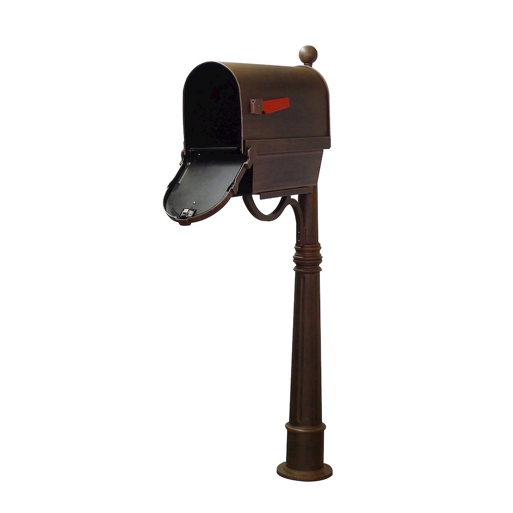 Savannah Curbside Mailbox with Newspaper Tube and Ashland Mailbox Post - Special Lite Products