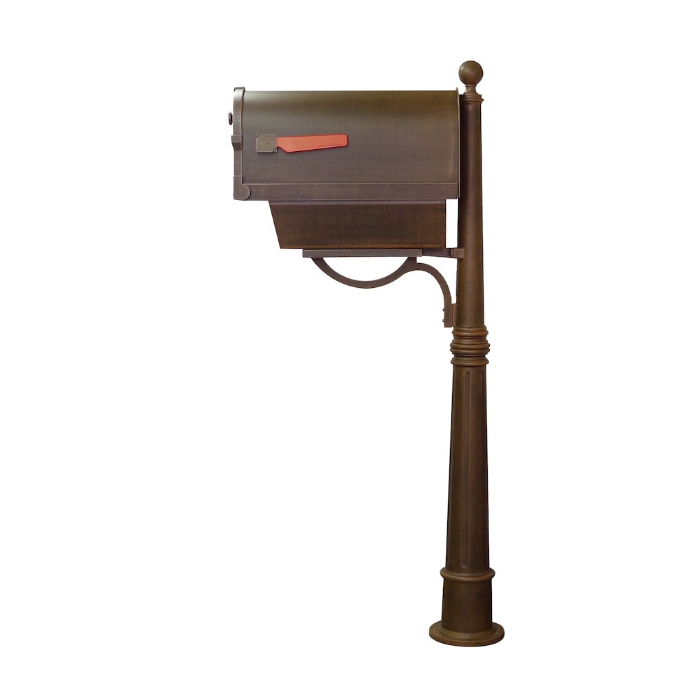 Savannah Curbside Mailbox with Newspaper Tube and Ashland Mailbox Post - Special Lite Products