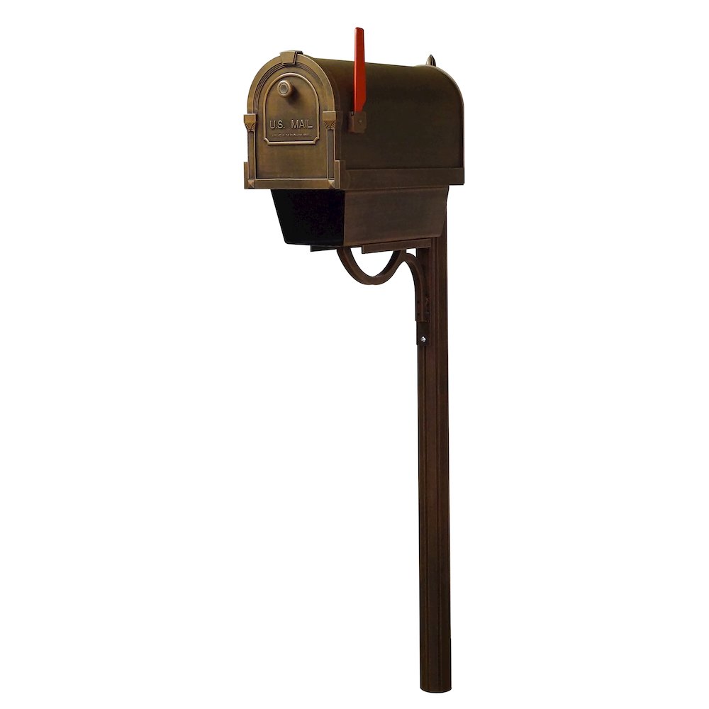 Savannah Curbside Mailbox with Paper Tube and Richland Mailbox Post - Special Lite Products