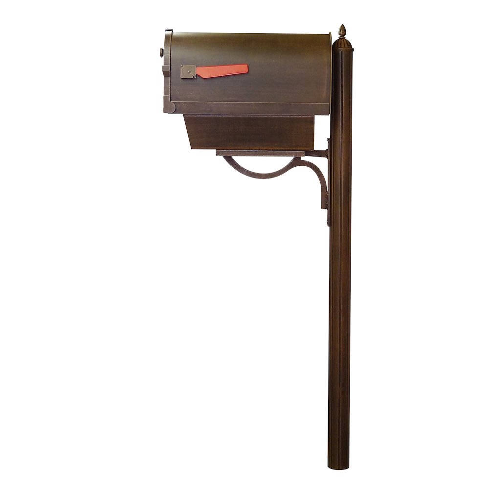 Savannah Curbside Mailbox with Paper Tube and Richland Mailbox Post - Special Lite Products