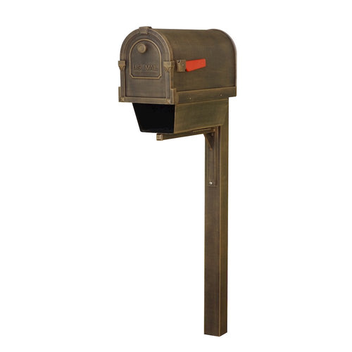 Savannah Curbside Mailbox with Newspaper Tube and Wellington Mailbox Post - Special Lite Products