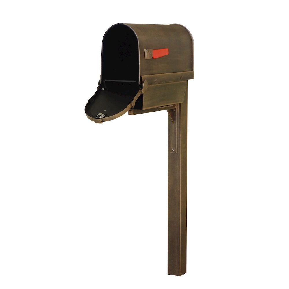 Savannah Curbside Mailbox with Newspaper Tube and Wellington Mailbox Post - Special Lite Products