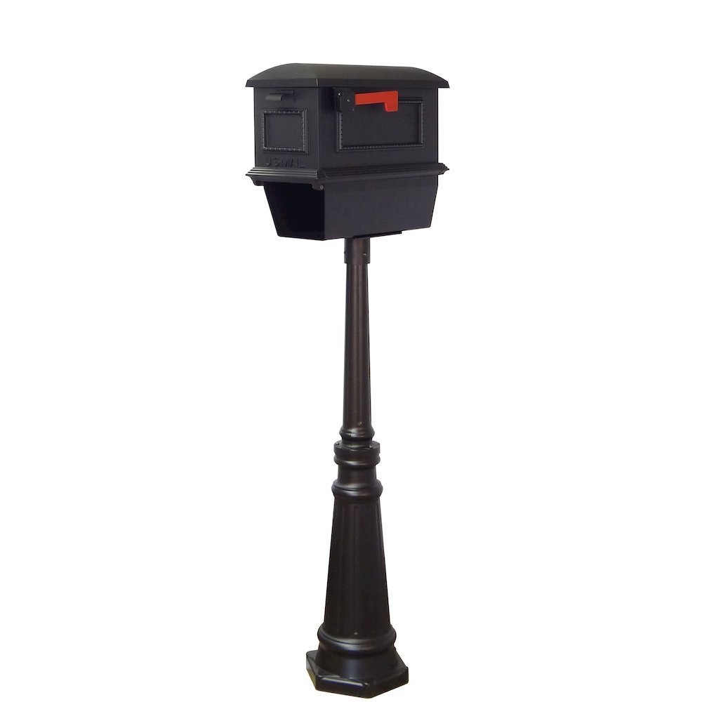 Traditional Curbside Mailbox with Newspaper Tube and Tacoma Mailbox Post - Special Lite Products