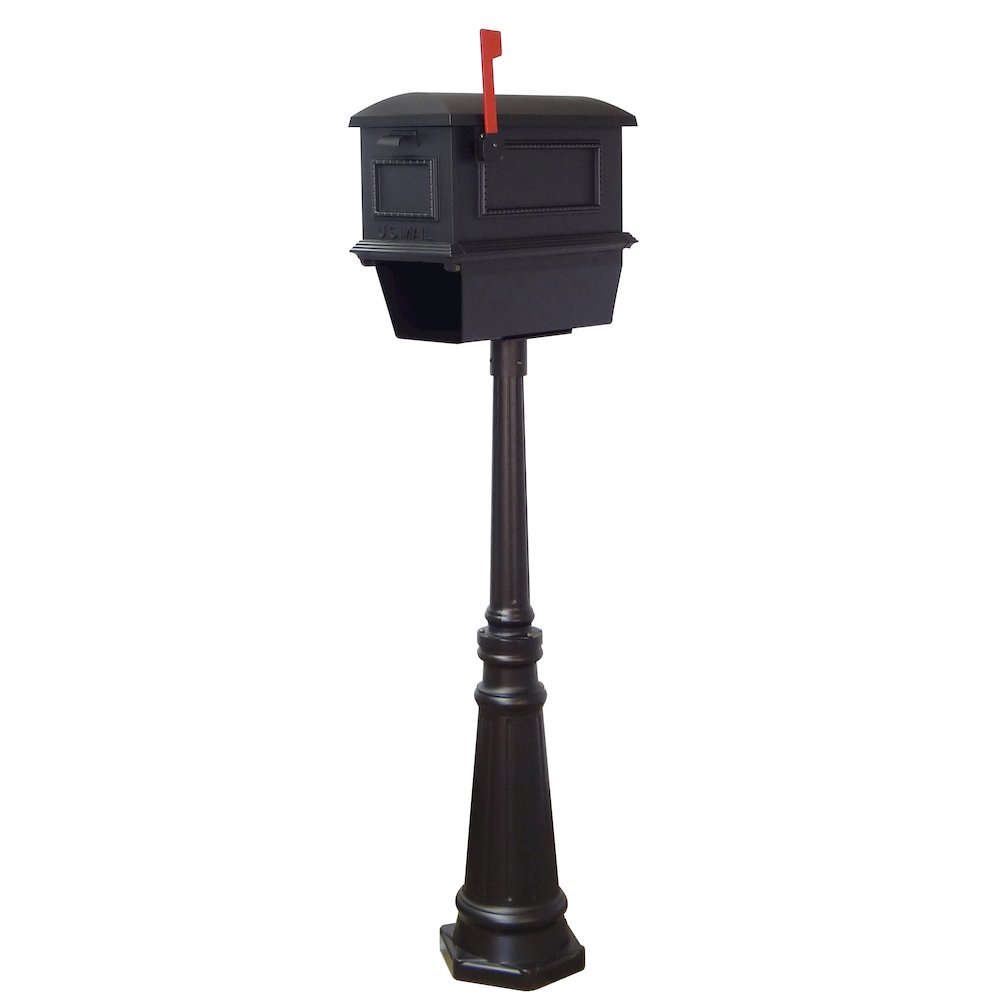 Traditional Curbside Mailbox with Newspaper Tube and Tacoma Mailbox Post - Special Lite Products