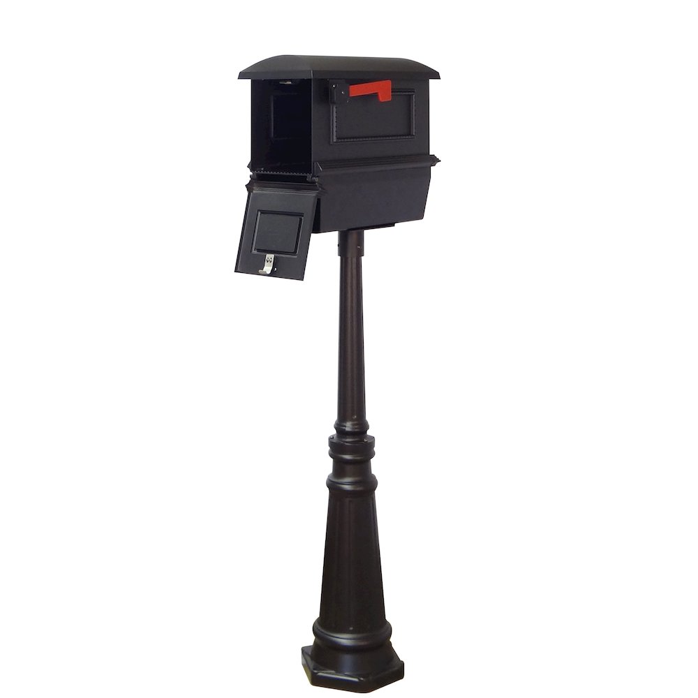 Traditional Curbside Mailbox with Newspaper Tube and Tacoma Mailbox Post - Special Lite Products