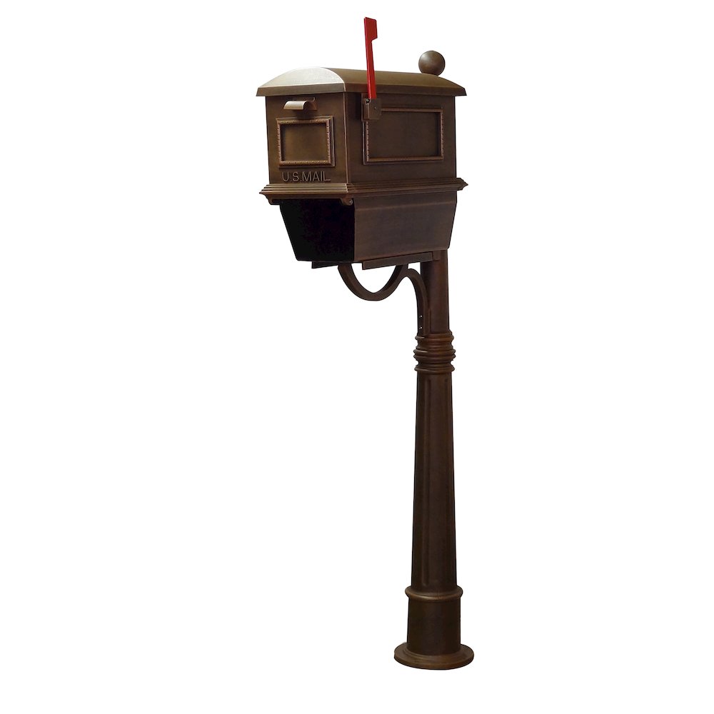 Traditional Curbside Mailbox with Newspaper Tube and Ashland Mailbox Post - Special Lite Products