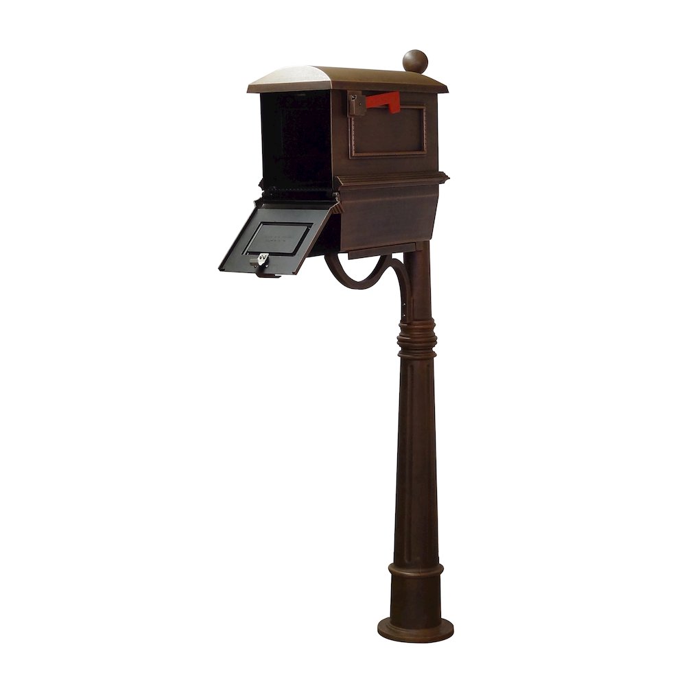Traditional Curbside Mailbox with Newspaper Tube and Ashland Mailbox Post - Special Lite Products