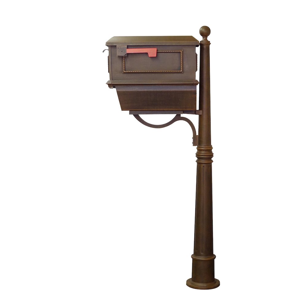 Traditional Curbside Mailbox with Newspaper Tube and Ashland Mailbox Post - Special Lite Products