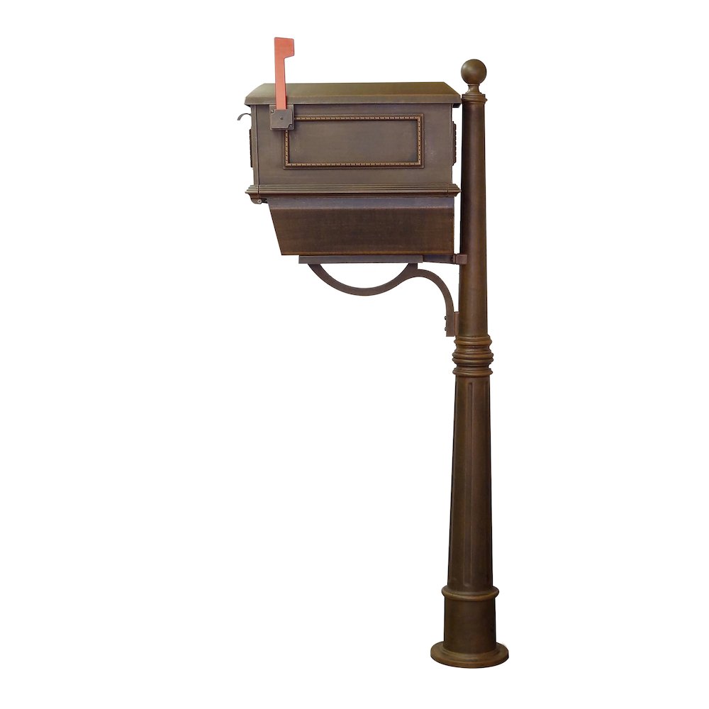 Traditional Curbside Mailbox with Newspaper Tube and Ashland Mailbox Post - Special Lite Products