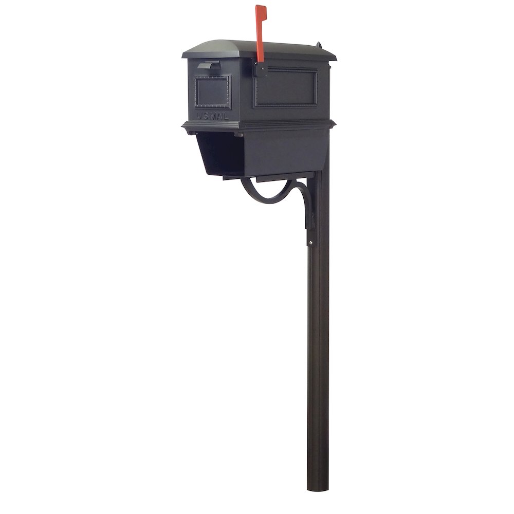 Traditional Curbside Mailbox with Newspaper Tube and Richland Mailbox Post - Special Lite Products