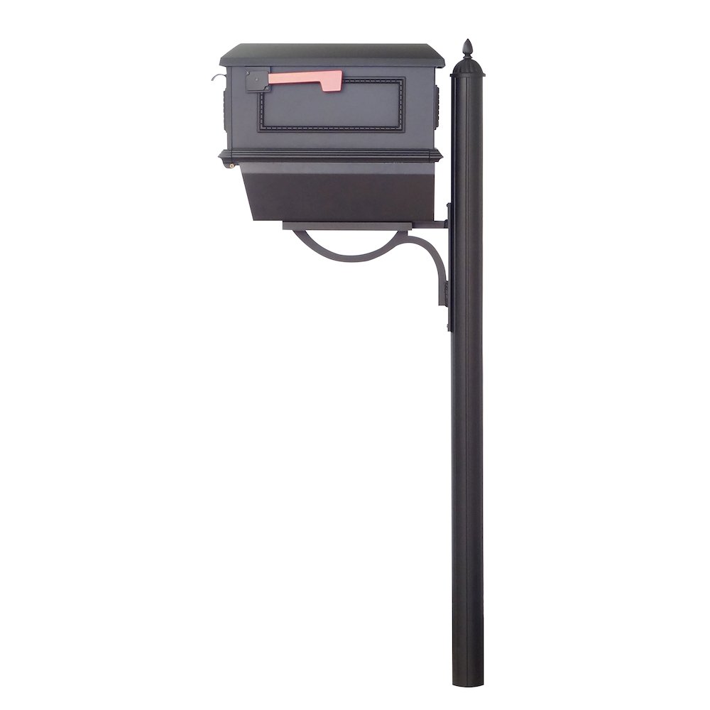 Traditional Curbside Mailbox with Newspaper Tube and Richland Mailbox Post - Special Lite Products
