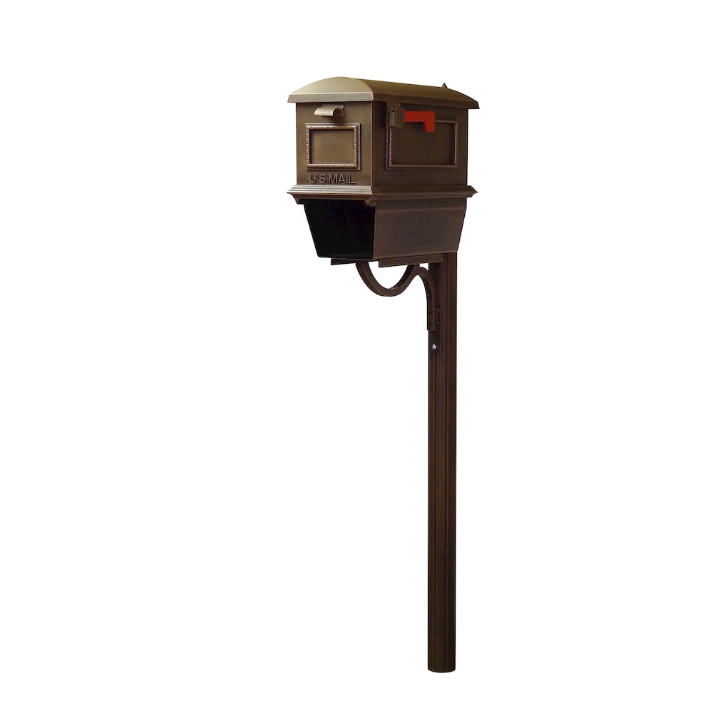 Traditional Curbside Mailbox with Newspaper Tube and Richland Mailbox Post - Special Lite Products