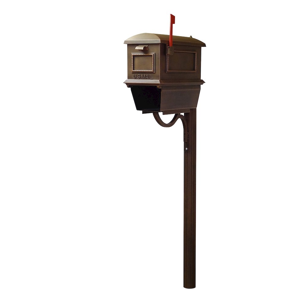 Traditional Curbside Mailbox with Newspaper Tube and Richland Mailbox Post - Special Lite Products