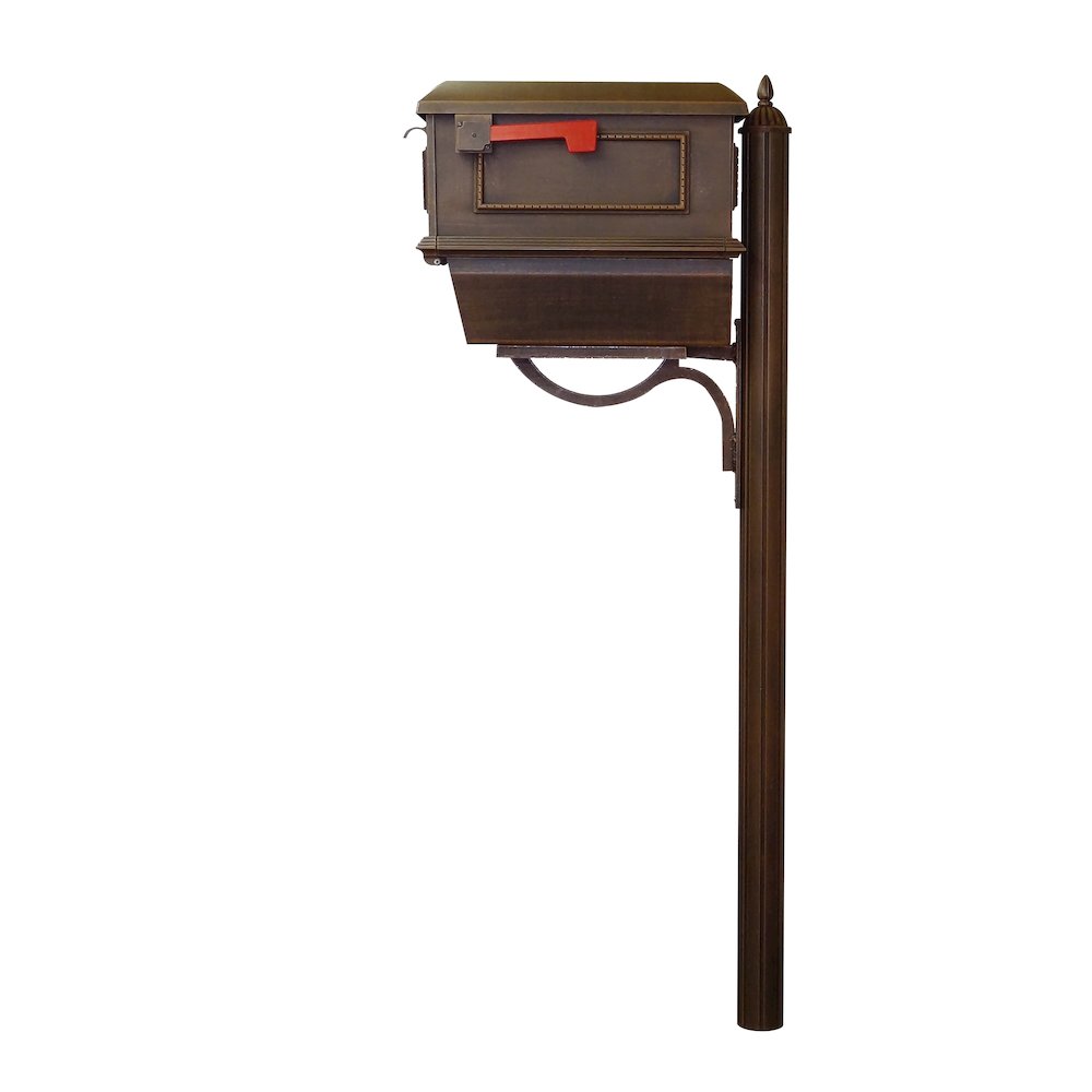 Traditional Curbside Mailbox with Newspaper Tube and Richland Mailbox Post - Special Lite Products