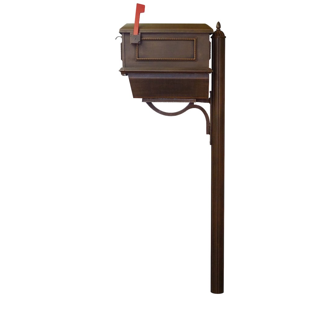Traditional Curbside Mailbox with Newspaper Tube and Richland Mailbox Post - Special Lite Products