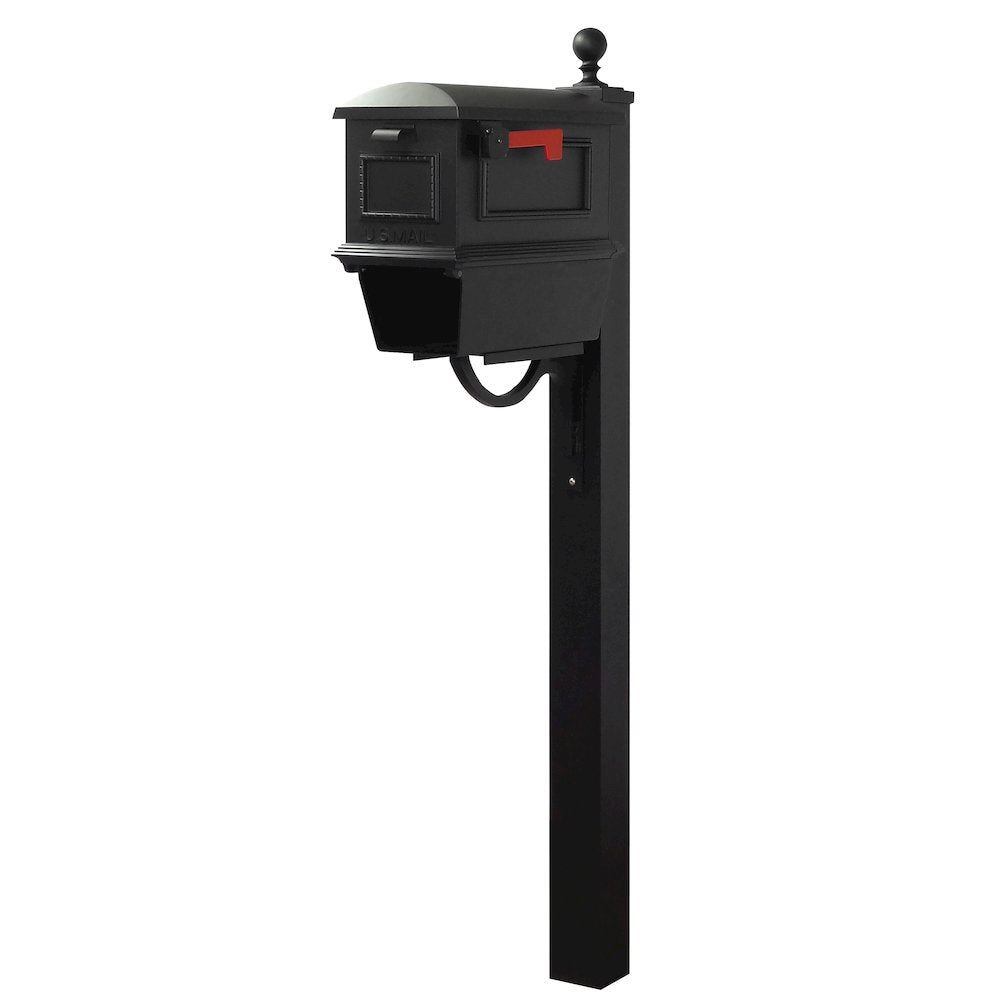 Traditional Curbside Mailbox with Newspaper Tube and Springfield Mailbox Post - Special Lite Products