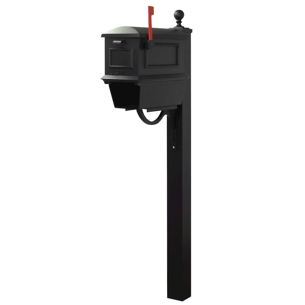 Traditional Curbside Mailbox with Newspaper Tube and Springfield Mailbox Post - Special Lite Products